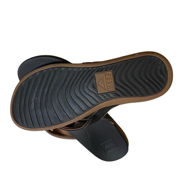 Reef Thong Sandals Men 13 EU 46 Black Cushioned Lux Slippers Flip Flop Comfort - Picture 3 of 6
